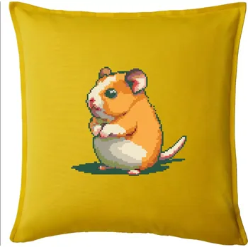 Polštář Křeček pixel - Polštář 50x50 - 50x50 - Pouze potah ( Žlutá )