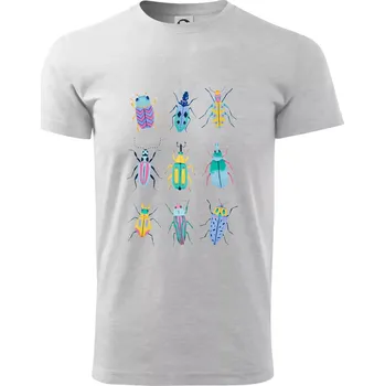 Barevní brouci (studio-arte.cz) - Triko extra velké (5-8XL) - 8XL ( Světlešedý Melír )