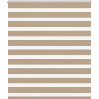 Roleta vidaXL Zebra roleta 120x150 cm šířka látky 115,9 cm polyester [4014759] Barva: sand brown