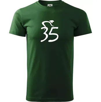 Pánské tričko Cyklista slaví pětatřicítku (35) - Triko extra velké (5-8XL) - 6XL ( Lahvově zelená )