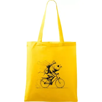 Ryba na kole - Taška bavlněná - 42 x 38 cm ( Žlutá )