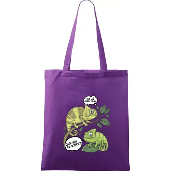 Nákupní taška Chameleoni jak sis to užila - Taška bavlněná - 42 x 38 cm ( Fialová )