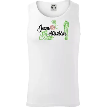 Jsem vitarián - nápis - Tílko pánské Core - 2XL ( Bílá )