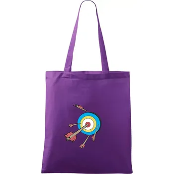 Šípy v barevném terči - Taška bavlněná - 42 x 38 cm ( Fialová )