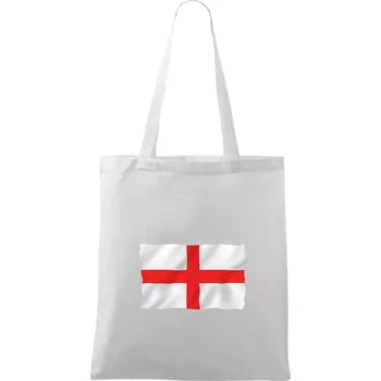 Nákupní taška Anglická vlajka vlající - Taška bavlněná - 42 x 38 cm ( Bílá )