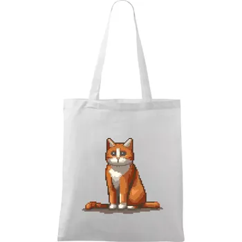 Kočka rezavá - Taška bavlněná - 42 x 38 cm ( Bílá )