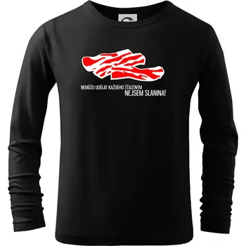 Chlapecké tričko Nejsem slanina - Triko dětské Long Sleeve - 122 cm/6 let ( Černá )