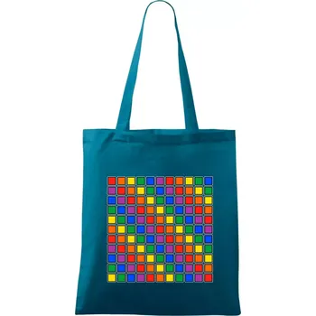 LGBT duhový čtverec - Taška bavlněná - 42 x 38 cm ( Petrolejová )