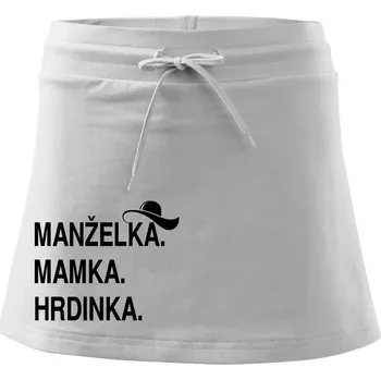 Dámská sukně Manželka mamka hrdinka - Sportovní sukně - two in one - XL ( Bílá )