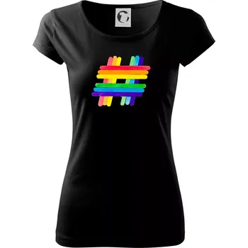 Dámské tričko LGBT hashtag - Dámské triko Pure - XL ( Černá )