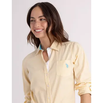 Dámské tričko U.S.Polo Assn. dámská košile s dlouhým rukávem POPLIN žlutá XL