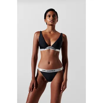 Dámské plavky PLAVKY KARL LAGERFELD LOGO BIKINI BOTTOM W/ ELASTIC BLACK