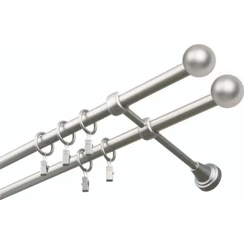 Garnýž Garnýž kovová 280 cm dvouřadá - dvojitá 16 Koule satina