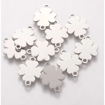 Dětské navlékací korálky Pro Háčkování Mezidíl čtyřlístek 16 x 11 mm ocel