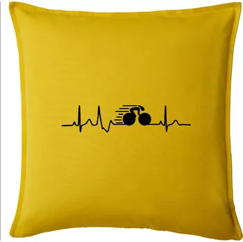 Polštář EKG dráhová cyklistika - Polštář 50x50 - 50x50 - Pouze potah ( Žlutá )