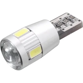 Autožárovka LED žárovka 6 SMD LED 12V T10 s rezistorem CAN-BUS ready bílá