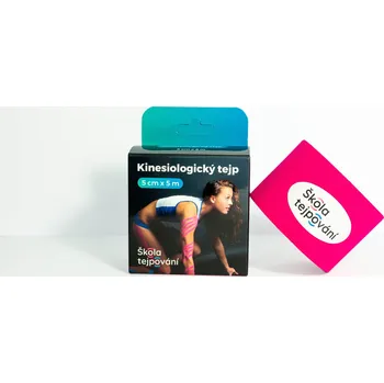 Tejpovací páska Škola tejpování - tejp růžová 5 cm x 5 m