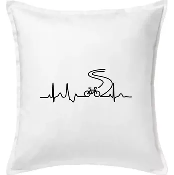 Polštář EKG silniční cyklistika - Polštář 50x50 - 50x50 - Pouze potah ( Bílá )