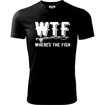 Chlapecké tričko Wheres's the Fish WTF - Dětské triko sportovní (dresovina) - 122 cm/6 let ( Černá )