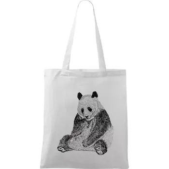 Smutná panda - Taška bavlněná - 42 x 38 cm ( Bílá )