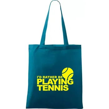 Playing tennis - Taška bavlněná - 42 x 38 cm ( Petrolejová )