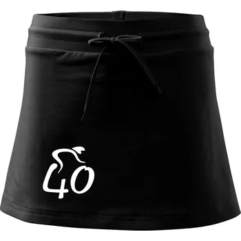 Dámská sukně Cyklista slaví čtyřicítku (40) - Sportovní sukně - two in one - XS ( Černá )