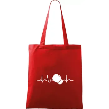 Nákupní taška EKG box rukavice - Taška bavlněná - 42 x 38 cm ( Červená )