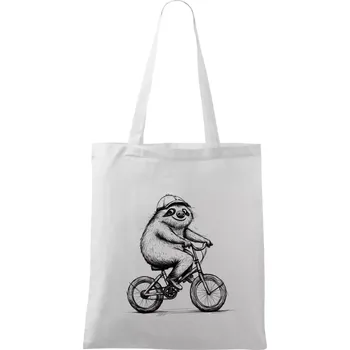 Lenochod na kole - Taška bavlněná - 42 x 38 cm ( Bílá )
