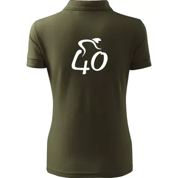 Cyklista slaví čtyřicítku (40) - Polokošile dámská Pique Polo - 2XL ( Military )