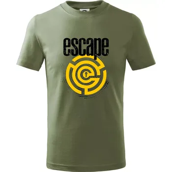 Escape labyrint - Tričko dětské bavlněné - 146 cm/10 let ( Khaki )