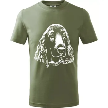 Chlapecké oblečení Kokršpaněl - hlava kreslená - Tričko dětské bavlněné - 158 cm/12 let ( Khaki )