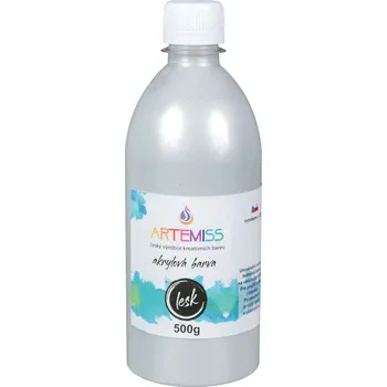 Vodová barva Akrylová barva - světlé stříbro, 500g