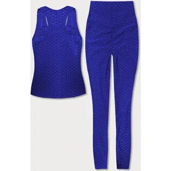 Světle modrý sportovní komplet - top a legíny (YW88037-9) odstíny modré S (36)