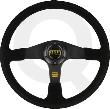 Herní volant QSP - sportovní volant semišový plochý 380mm