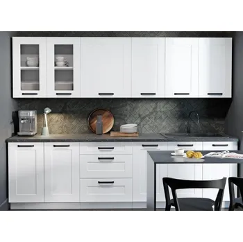 Kuchyňská linka Kuchyňská linka Luna bílá/bílá matná MDF, sestava H, 260 cm