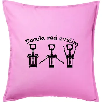 Polštář Docela rád cvičím - Polštář 50x50 - 50x50 - Pouze potah ( Růžová )