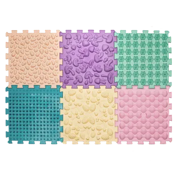 Masážní podložka Puzzle Mix Pastel 6 prvků