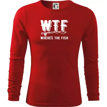 Pánské oblečení Wheres's the Fish WTF - Triko s dlouhým rukávem FIT-T long sleeve - S ( Červená )