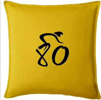 Polštář Cyklista slaví osmdesátiny (80) - Polštář 50x50 - 50x50 - Pouze potah ( Žlutá )