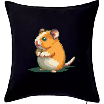 Polštář Křeček pixel - Polštář 50x50 - 50x50 - Pouze potah ( Černá )