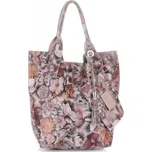 Kožené kabelka shopper bag Vittoria Gotti pudrová růžová 8298