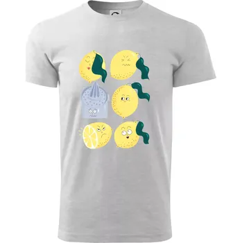 Pánské tričko Citroni kreslení (studio-arte.cz) - Triko extra velké (5-8XL) - 8XL ( Světlešedý Melír )