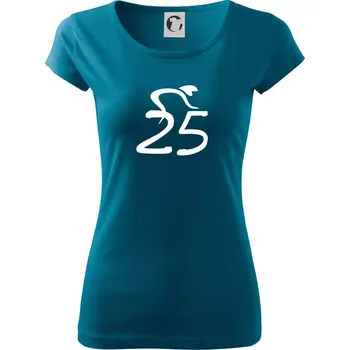 Dámské tričko Cyklista slaví pětadvacítku (25) - Dámské triko Pure - L ( Petrolejová )