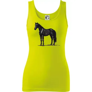 Černý kůň pixel - Dámské tílko - XL ( Limetková )