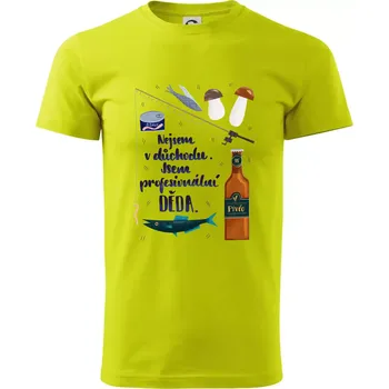 Profesionální děda (studio-arte.cz) - Klasické pánské triko vyšší gramáže - M ( Limetková )