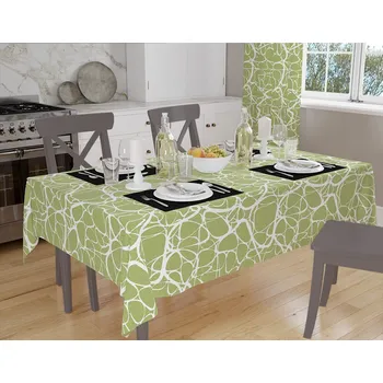 ubrus Orbytex Ubrus teflonový - Irma zelené Rozměry: průměr 120, Tvar: Kulatý