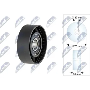 Vratná/vodicí kladka, klínový žebrový řemen NTY RRK-CH-009