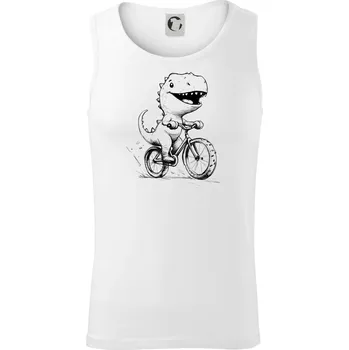 Roztomilý Dinosaurus na kole - Tílko pánské Core - L ( Bílá )