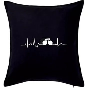 Polštář EKG dráhová cyklistika - Polštář 50x50 - 50x50 - Pouze potah ( Černá )