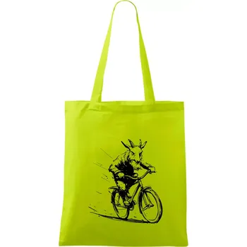 Drsný kozel na kole - Taška bavlněná - 42 x 38 cm ( Limetková )